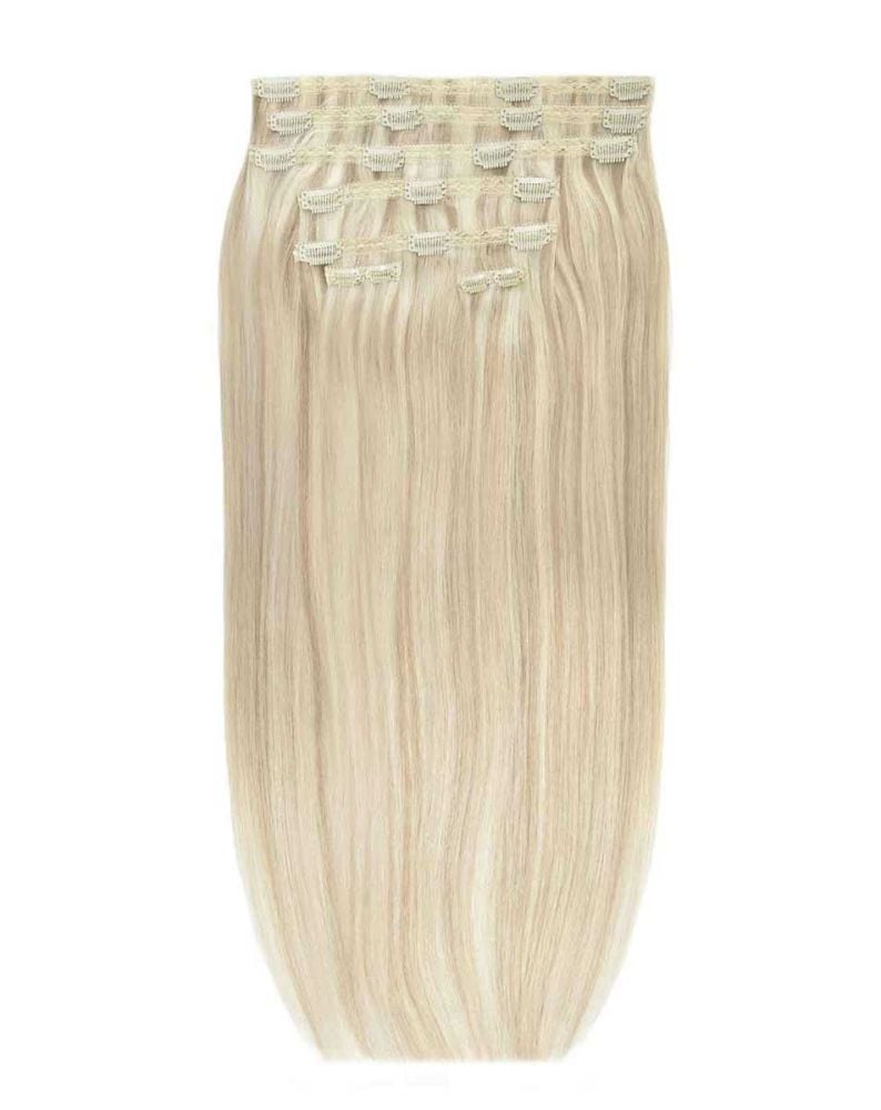 Double Hair Set Clip In Extensions Champagne Blonde