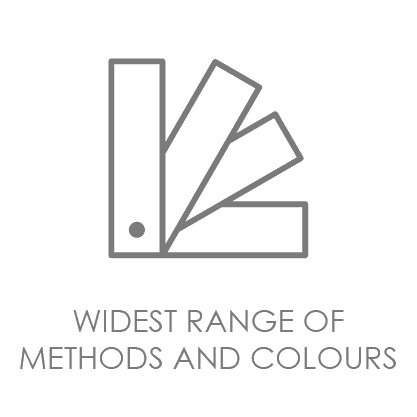 Widest range of methods and colours