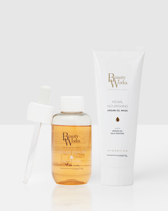Beauty Works Argan Serum 90ml and Pearl Nourishing Mask 250ml Bundle