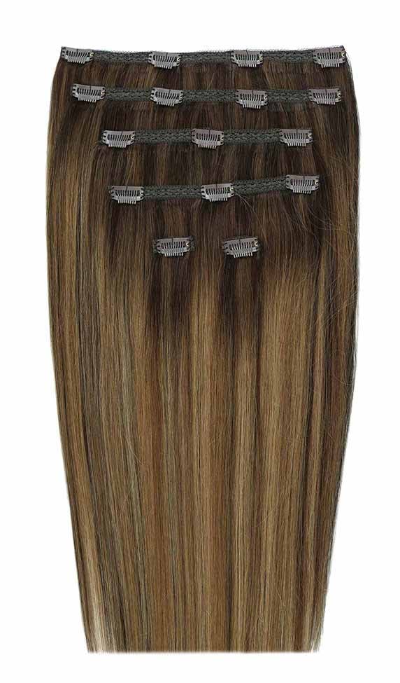 22 Double Hair Set Clip-In Extensions - Brond'mbre"