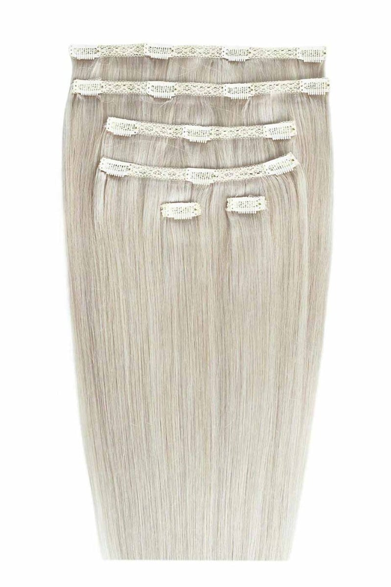 22 Double Hair Set Clip-In Extensions - Silver"