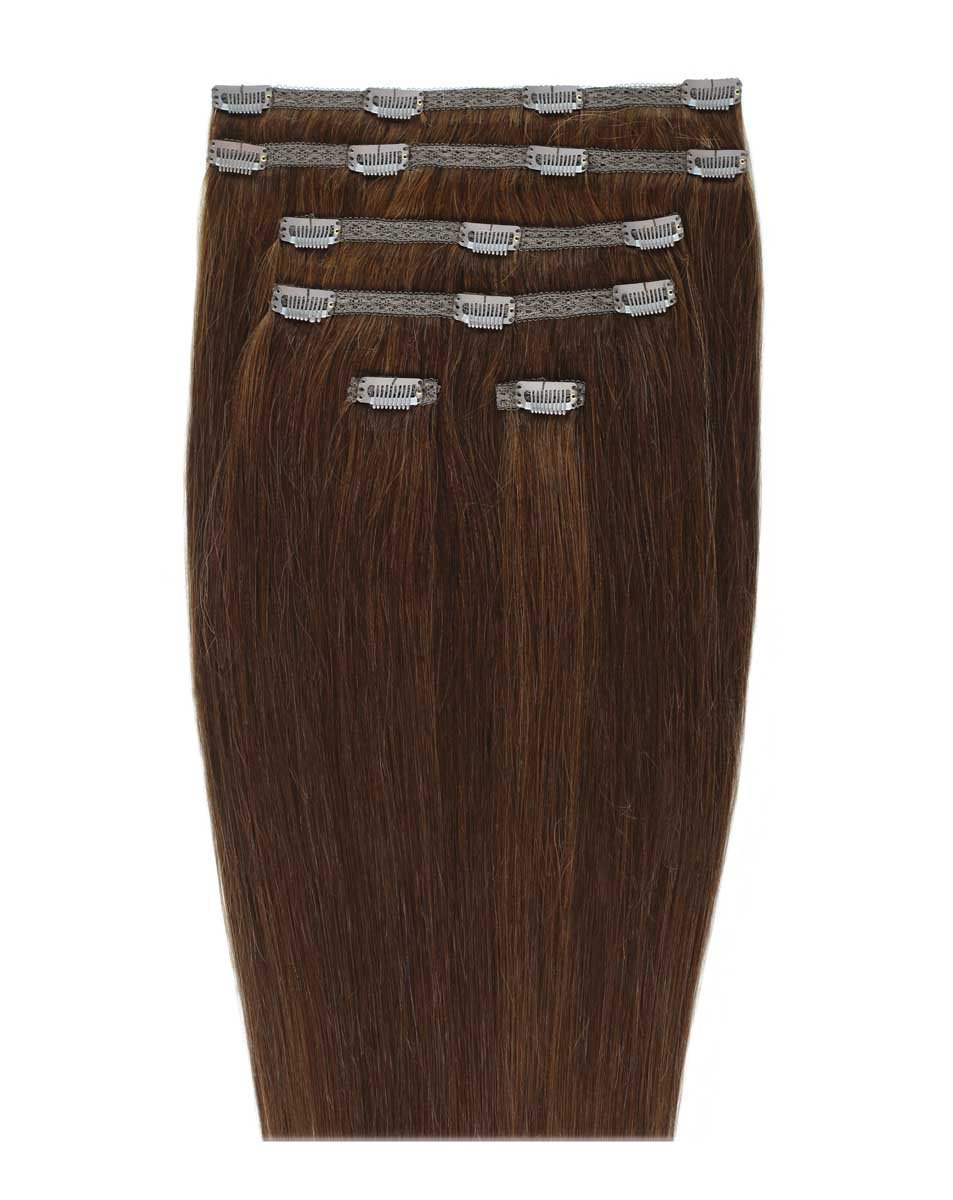 20 Double Hair Set Clip-In Extensions - Chocolate"