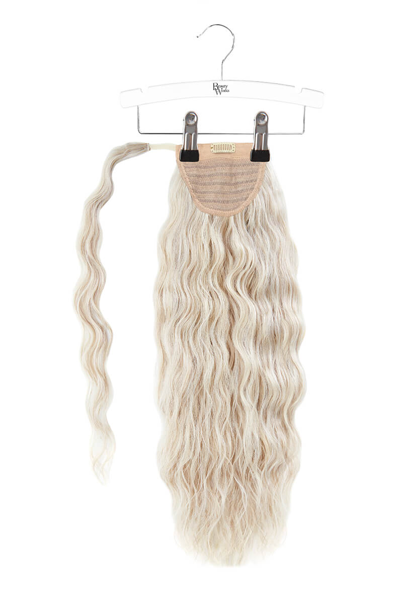 20 Clip-in Beach Wave Invisi® Ponytail - Iced Blonde