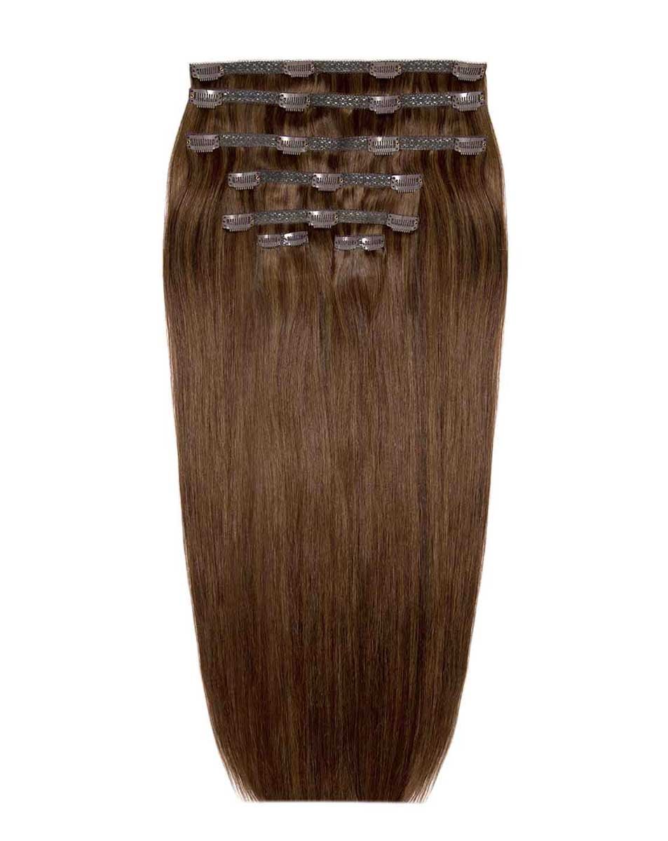 26 Double Hair Set Clip-In Extensions - Chocolate"