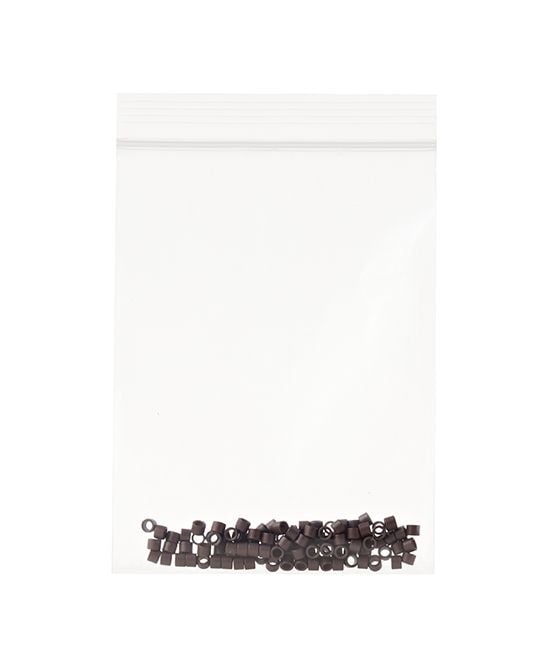 Aluminium Micro Rings Brown 100 Pieces
