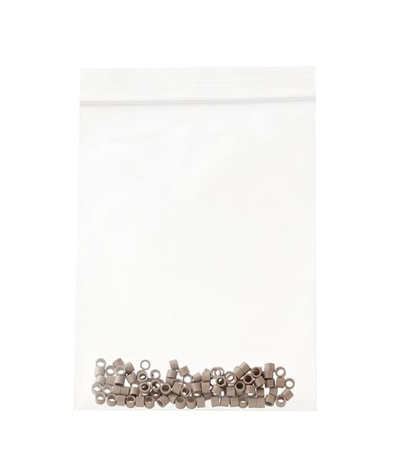 Aluminium Micro Rings Dark Blonde 100 Pieces