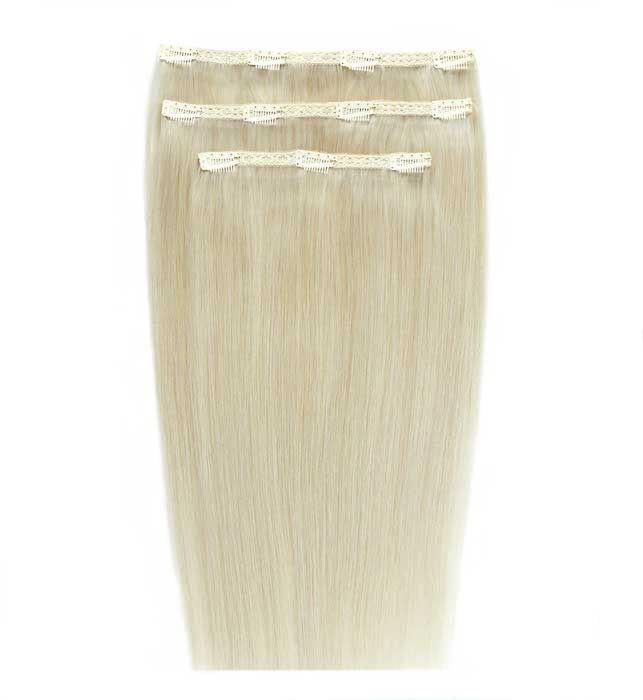 45cm Deluxe Remy Instant Clip-In Hair Extensions - Pure Platinum