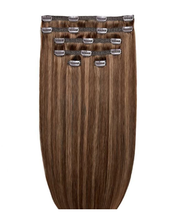 18" Double Hair Set Clip-In Extensions - Honeycomb