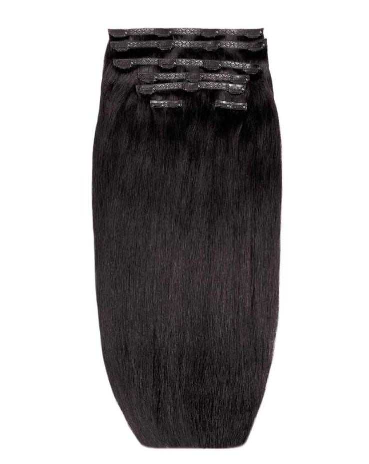 22" Double Hair Set Clip-In Extensions - Ebony