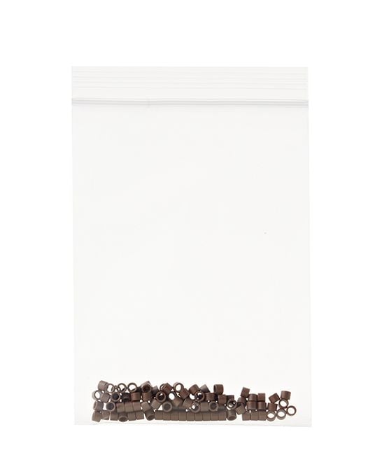 Aluminium Micro Rings Light Brown 100 Pieces