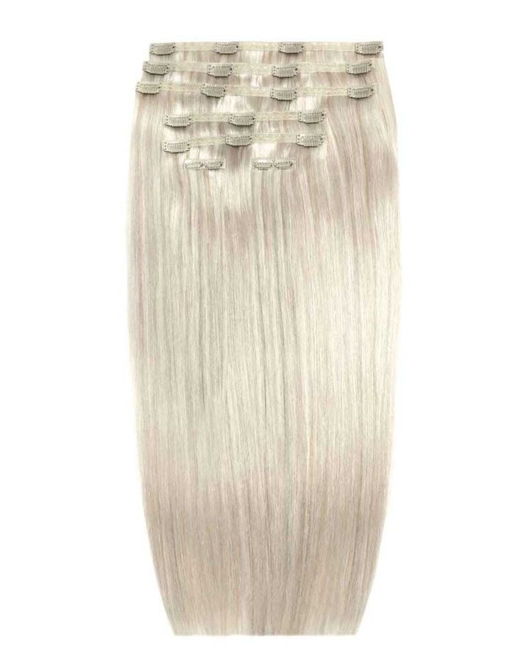 26" Double Hair Set Clip-In Extensions - Silver