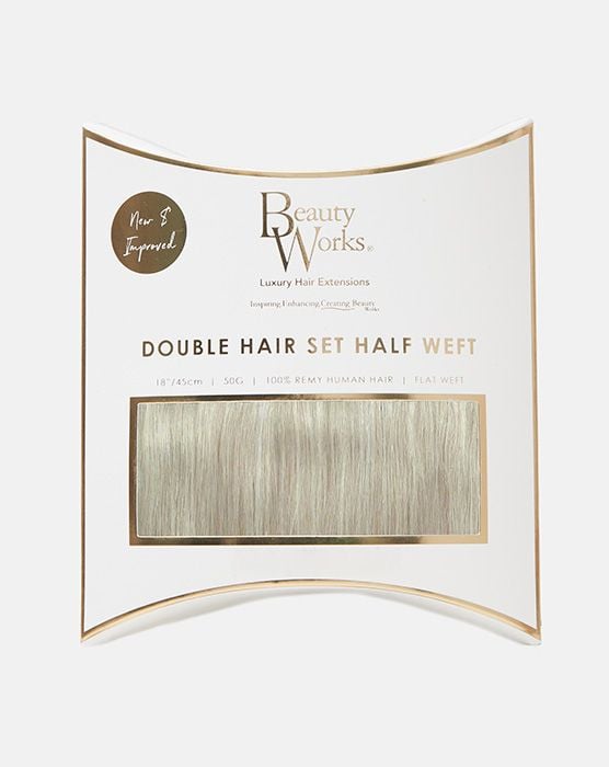 22" Double Hair Set Weft Clip-In Extensions - Iced Blonde