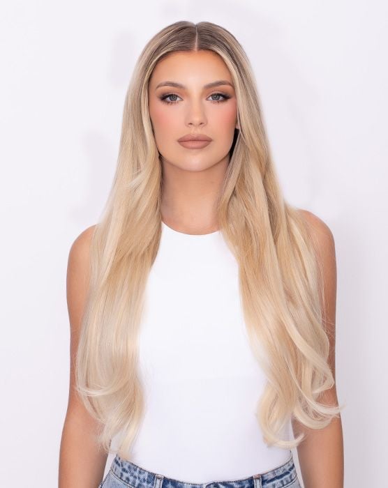 22" Half-Up Hair Set Clip-In Extensions - Amber