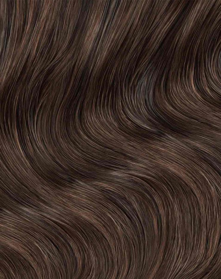 20" Double Hair Set Clip-In Extensions - Espresso Brown