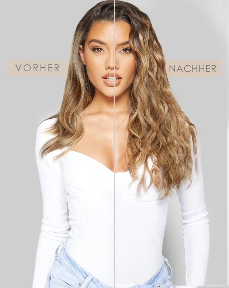 45cm Beach Wave Double Hair Set Clip-In Extensions