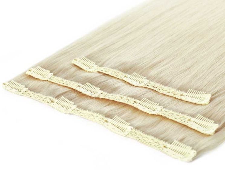 20" Deluxe Remy Instant Clip-In Hair Extensions - Pure Platinum