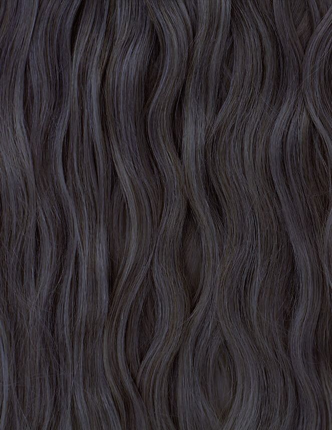 20" Clip-in Beach Wave Invisi® Ponytail - Ebony