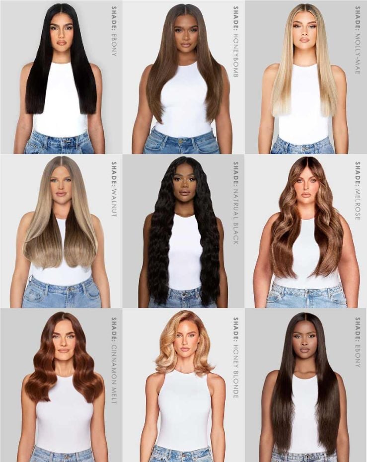18" Beach Wave Double Hair Set Clip-In Extensions