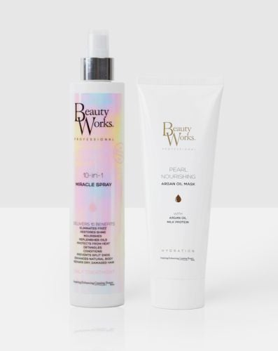 Beauty Works 10-in-1 Miracle Spray 250ml and Pearl Nourishing Mask 250ml Bundle