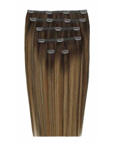 22" Double Hair Set Clip-In Extensions - Brond'mbre
