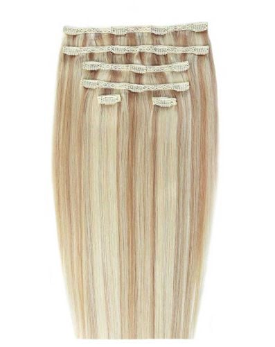 18" Double Hair Set Clip-In Extensions - California Blonde