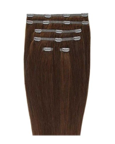 18" Double Hair Set Clip-In Extensions - Chocolate