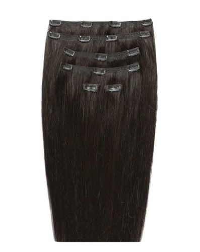 18" Double Hair Set Clip-In Extensions - Raven