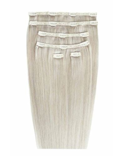 20" Double Hair Set Clip-In Extensions - Silver