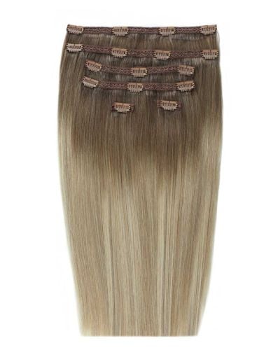 18" Double Hair Set Clip-In Extensions - Bergen Blonde