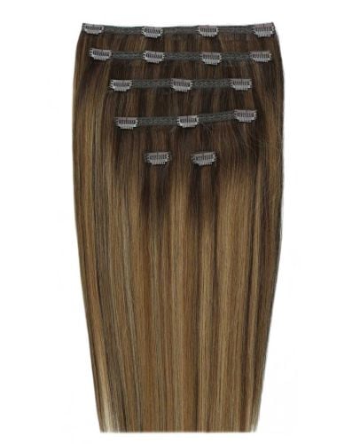 20" Double Hair Set Clip-In Extensions - Brond'mbre