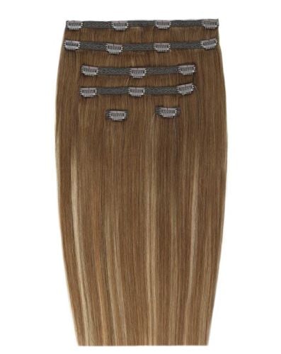 18" Double Hair Set Clip-In Extensions - Caramelized