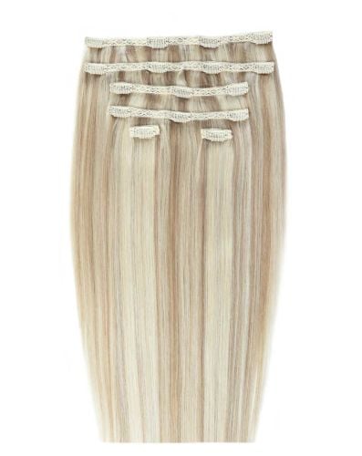 18" Double Hair Set Clip-In Extensions - Champagne Blonde