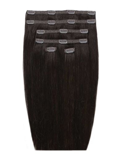20" Double Hair Set Clip-In Extensions - Ebony