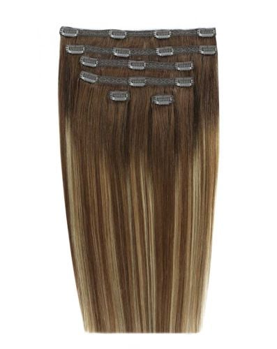50cm Double Hair Set Clip-In Extensions - Mocha Melt