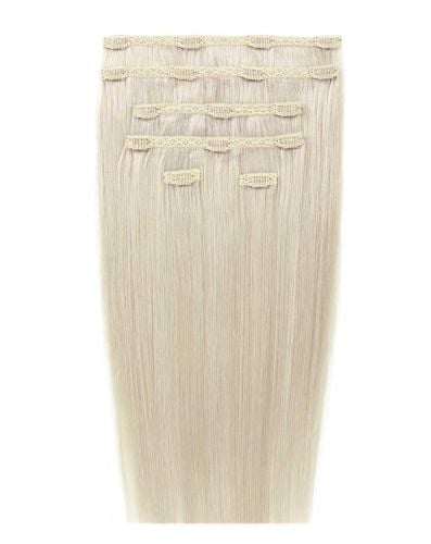 20" Double Hair Set Clip-In Extensions - Pure Platinum