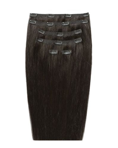 22" Double Hair Set Clip-In Extensions - Raven