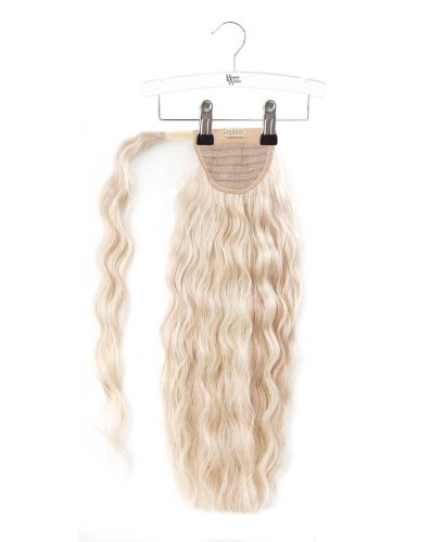 20" Clip-in Beach Wave Invisi® Ponytail - Pure Platinum