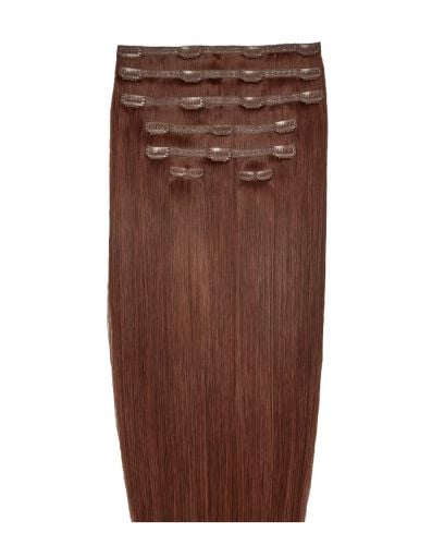 26" Double Hair Set Clip-In Extensions - Crimson