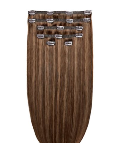 22" Double Hair Set Clip-In Extensions - Honeycomb