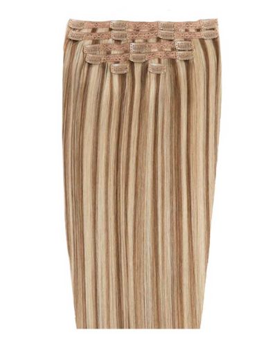18" Double Hair Set Clip-In Extensions - Honey Blonde