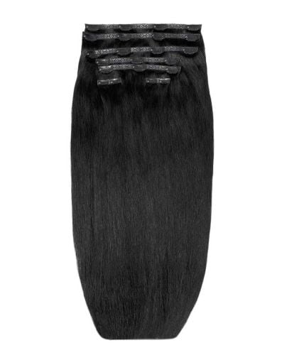 26" Double Hair Set Clip-In Extensions - Jet Set Black