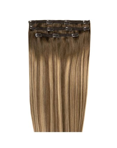 18" Deluxe Remy Instant Clip-In Hair Extensions - Mocha Melt