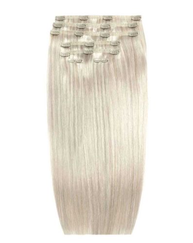 26" Double Hair Set Clip-In Extensions - Silver