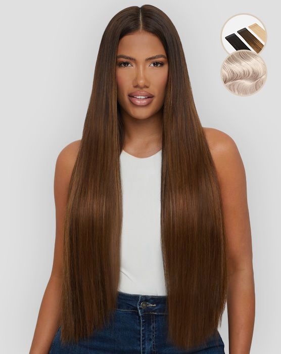 Tape in extensions discount on shoulder length hair