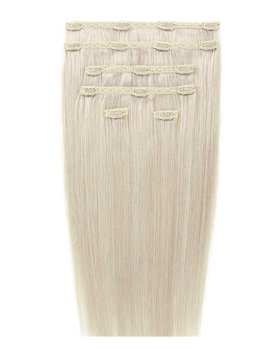 beauty works 18" Double Hair Set Clip-In Extensions - Pure Platinum