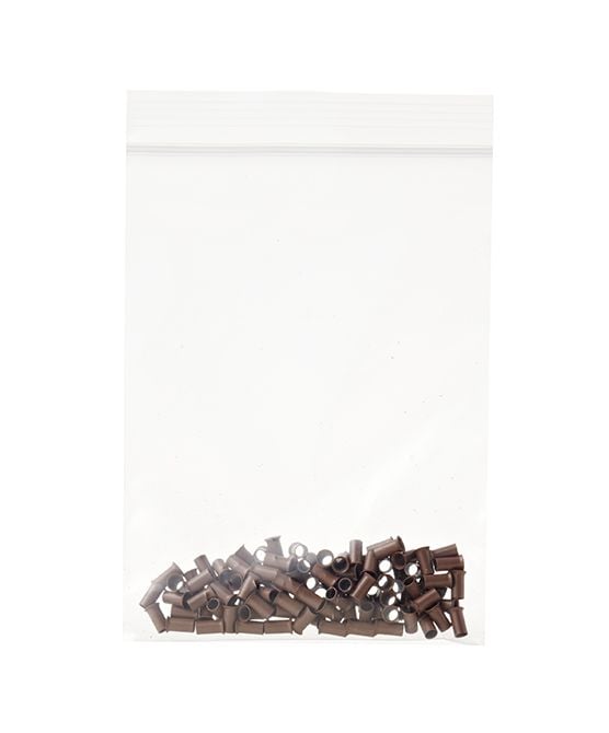beauty works Copper Micro Rings Light Brown 100 Pieces