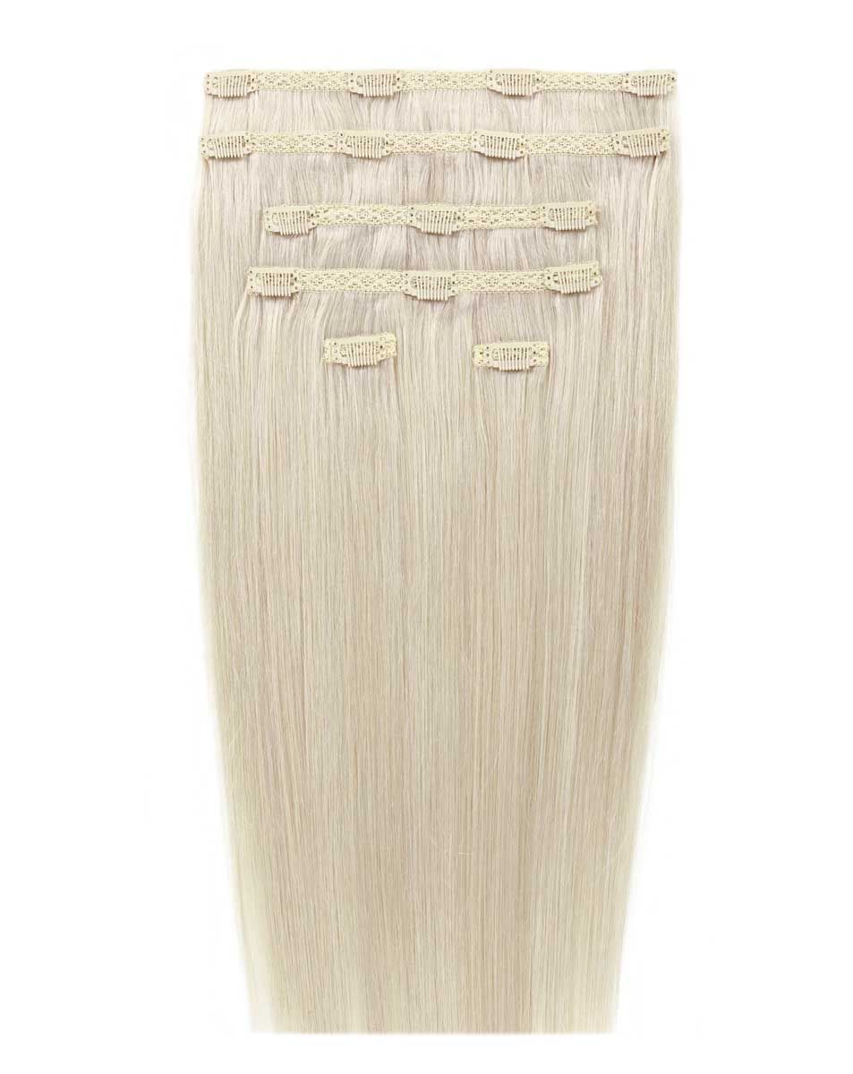 beauty works 20" Double Hair Set Clip-In Extensions - Pure Platinum