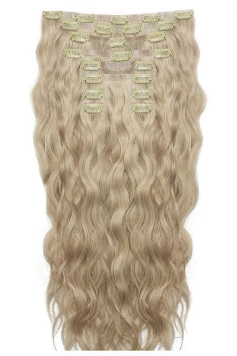 beauty works 22" Beach Wave Double Hair Set Clip-In Extensions - Bohemian Blonde