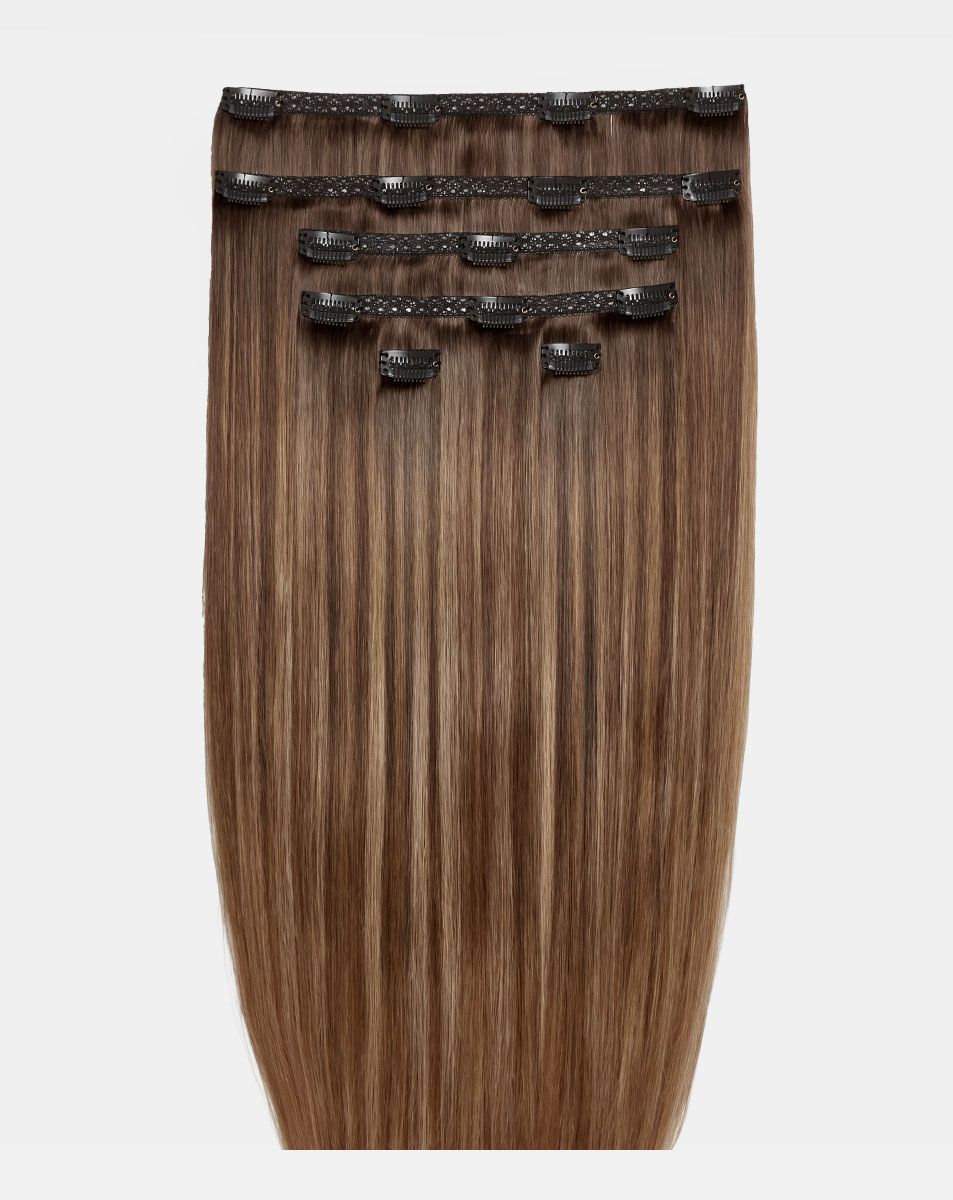 beauty works 20" Double Hair Set Clip-In Extensions - Maya Jama x Butterscotch