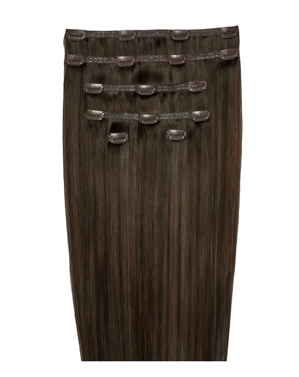 beauty works 18" Double Hair Set Clip-In Extensions - Roast Chestnut